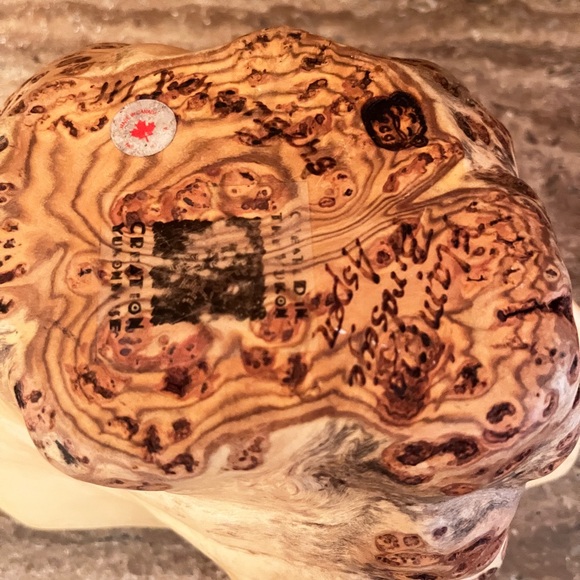 Rare Bird's Eye Aspen Burl Bowl And Coasters Hand Made In Yukon Canada, Marked - Picture 12 of 17